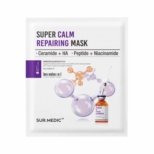 Mặt Nạ Truyền Trắng, Sáng Da Sur.Medic Super Calm Repairing Mask Ceramide + HA - Peptide + Niacinamide (Mẫu mới)