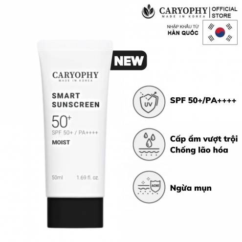 Kem Chống Nắng Dưỡng Ẩm, Ngừa Mụn Caryophy Smart Moist Sunscreen 50ml