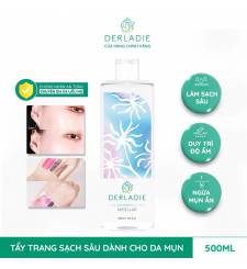 [Phiên Bản Nâng Cấp] Nước Tẩy Trang Làm Sạch Da, Kháng Khuẩn, Dịu Nhẹ Derladie Cleansing Water Witch Hazel Micellar 500ml