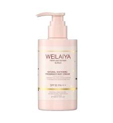 Kem Body Nâng Tone Weilaiya Natural Whitening Fragrance Body Cream SPF30 PA+++ 200ml