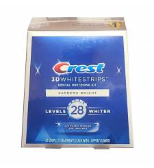 Miếng dán trắng răng Crest 3D Whitestrips Supreme Bright Level 28 42 miếng 
