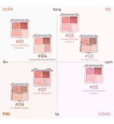 Bảng Phấn Má Hồng Judydoll Bắt Sáng 4 Ô Tông Lì Đa Năng Blush&Highlight Palette 9g