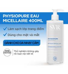 Nước tẩy trang SVR Physiopure Eau Micellaire – 400ml loại bỏ bụi bẩn, lớp trang điểm cho da nhạy cảm