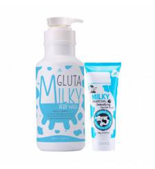 Bộ Sữa Tắm Trắng Da & Rửa Mặt Gluta Milky Thái Lan 800ml và Sửa Rửa Mặt 190gr