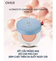 Phấn nước che phủ nâng tone mịn mượt OHUI Ultimate Tone-Up Jean Cushion SPF33+ PA+++