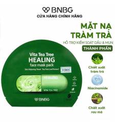 Mặt Nạ Miếng Thải Độc Da, Giảm Mụn Chiết Xuất Tràm Trà BNBG Vita Tea Tree Healing Face Mask Pack 30ml