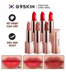 [Màu 1-8] Son Thỏi Lì Chất Siêu Mịn, Vỏ Vàng Cao Cấp G9Skin First V-Fit Lipstick- date 2025