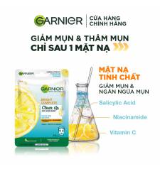 Mặt Nạ Giảm Mụn, Sáng Da Garnier Bright Complete Clear Up Anti-Acne Serum Mask 23g