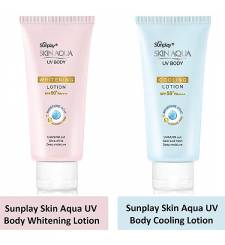 Kem chống nắng toàn thân dưỡng thể Sunplay Skin Aqua UV Body Whitening Lotion và Cooling Lotion SPF 50+ PA++++ 150g