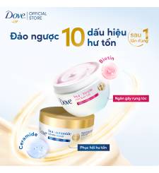 Kem ủ Dove Phục hồi hư tổn Hya + Ceramide / Ngăn gãy rụng tóc Hya + Biotin 300ML