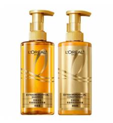 Bộ Gội Xả L'Oreal Dưỡng Tóc Suôn Mượt Tóc Cao Cấp 440mlx2 Extraordinary Oil Sleek Silicone-free Shampoo & Conditioner