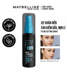 Xịt Khóa Nền, Cố Định Trang Điểm Kiềm Dầu, Mịn Lì Maybelline Fit Me Matte Poreless Setting Spray 60ml