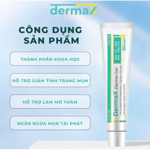 Gel Hỗ Trợ Giảm Mụn Mờ Thâm Acne DermaX Derma Gel Tuýp 18g
