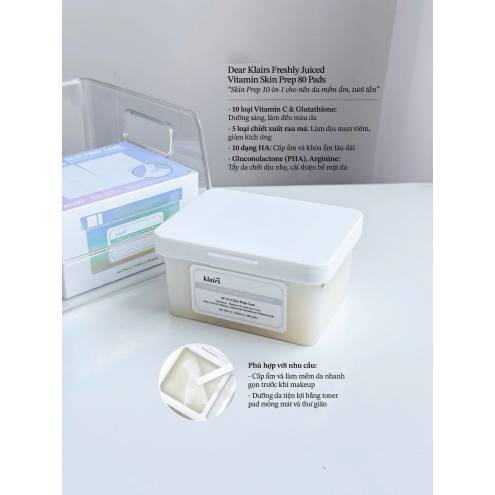 Toner Pad Klairs Freshly Vitamin Skin Prep 80 miếng
