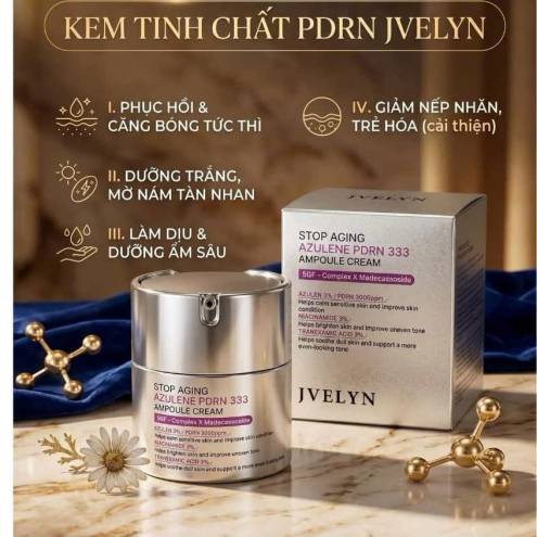Kem Hỗ Trợ Mờ Nám JVELYN PDRN 333 Dưỡng Sáng Da, Mờ Thâm Nám, Cấp Ẩm Giúp Da Mềm Mịn