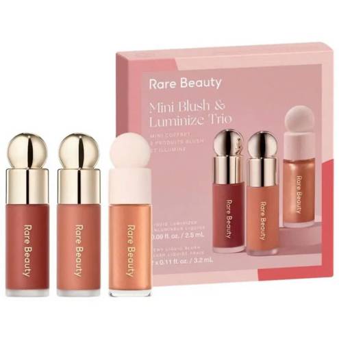 Set Má Hồng Dạng Kem & Highlight Rare Beauty Mini Blush And Luminize Trio 3 Món 