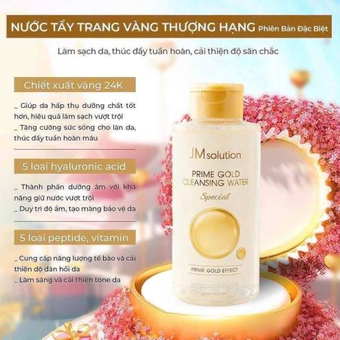 Nước Tẩy Trang JMSolution Prime Gold Cleansing Water