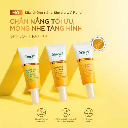 Kem Chống Nắng Kiềm Dầu Thoáng Mịn Simple Mattifying UV Fluid SPF50 PA++++ 40ml
