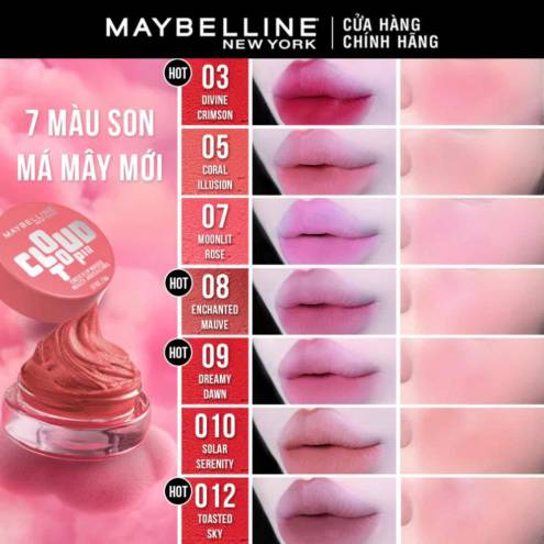 Son Maybelline Cloudtopia Cheek & Lip Mousse Dạng Hũ