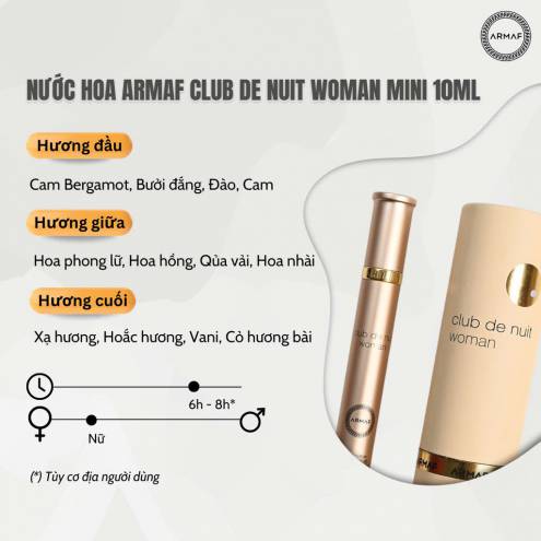 Nước hoa Armaf Club de Nuit Woman 10ml (dạng lăn)