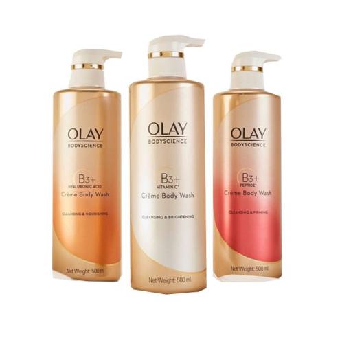  Sữa Tắm Dưỡng Trắng Mềm Mịn Da Olay B3 Hyaluronic/Peptide/Vitamin C 500ml 