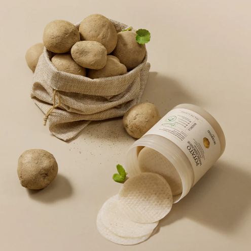 Bông Đắp Toner SKINFOOD làm dịu và sáng da Potato Madecassoside Soothing Pad 250g