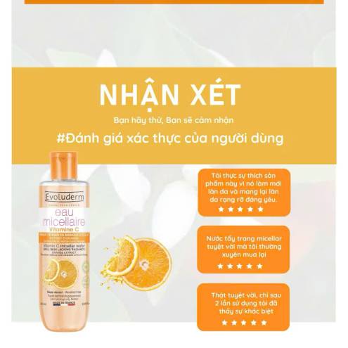 Nước tẩy trang Evoluderm Vitamin C