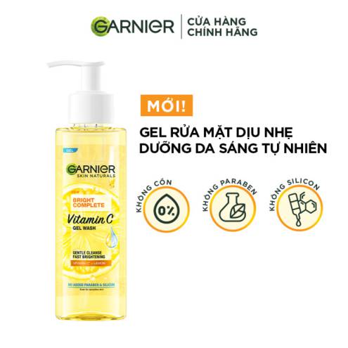 Gel Rửa Mặt Vitamin C Sạch Sâu Dịu Nhẹ Sáng Da Garnier Bright Complete Vitamin C Gel Wash 120ml 