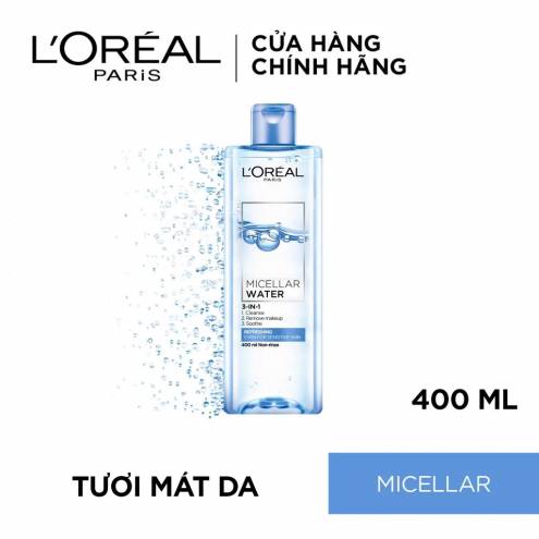 Nước Tẩy Trang Tươi Mát L’Oreal Micellar Water 3-in-1 Refreshing (400ml)
