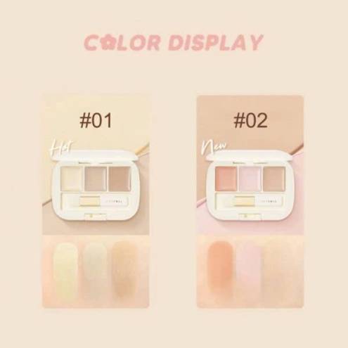 Bảng Che Khuyết Điểm 3 Ô Judydoll Three-Color Concealer Palette Kèm Cọ Che Phủ 2.7g