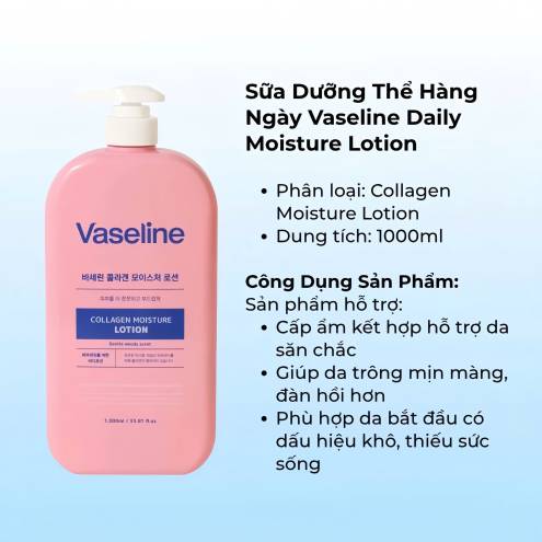 Sữa Dưỡng Thể Foodaholic Vaseline Lotion Dưỡng Ẩm Da Giúp Da Mềm Mịn - 1000ml