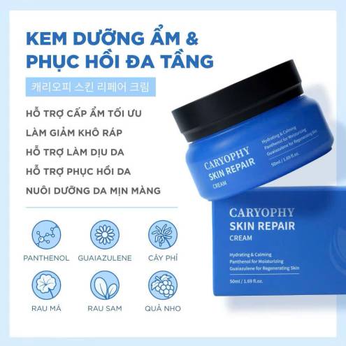 Kem Dưỡng Ẩm, Phục Hồi Da Nhạy Cảm Caryophy Skin Repair Cream 50ml