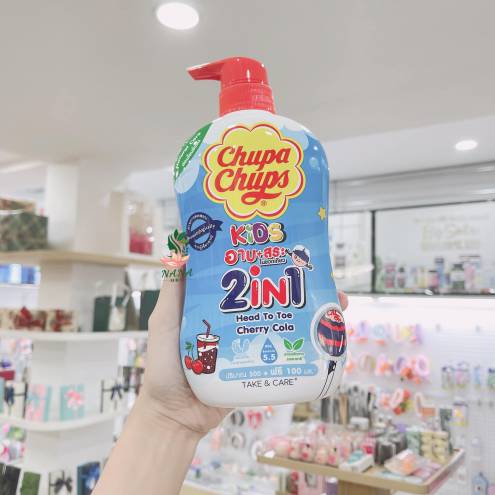 Sữa tắm gội toàn thân hương sữa dâu cho bé Chupa Chups Kid 2 in 1 600ml Thái Lan 