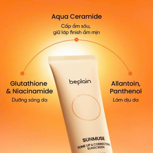 Kem Chống Nắng Nâng Tông Beplain Sunmuse Tone Up & Correcting Sunscreen Skin Beige 50ml