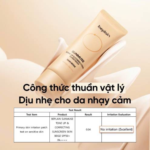 Kem Chống Nắng Nâng Tông Beplain Sunmuse Tone Up & Correcting Sunscreen Skin Beige 50ml