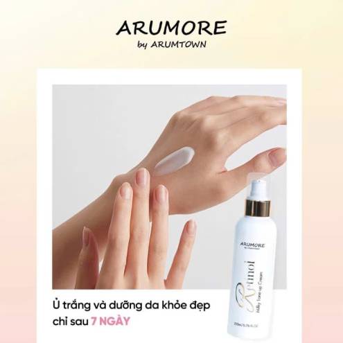 KEM Ủ TRẮNG BODY ARUMORE RETINOL MILKY TONE-UP CREAM 200ML