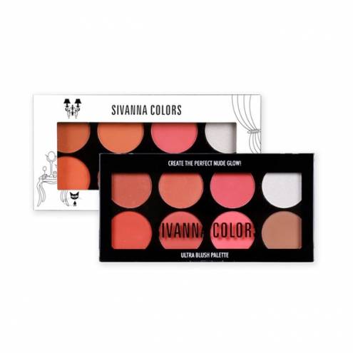 Bảng Phấn Mắt Má Hồng Và Tạo Khối, Highlight 8 Ô Sivanna Colors Ultra Blush Palette HF319 16g 