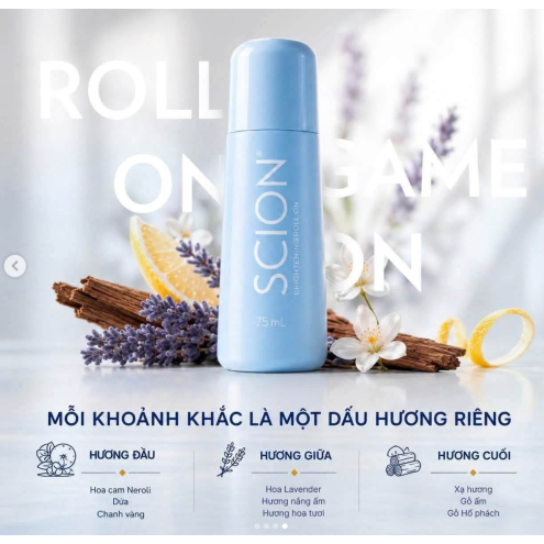 [ Mẫu mới ] Lăn Khử Mùi  Scion Brightening Roll On - 75ml