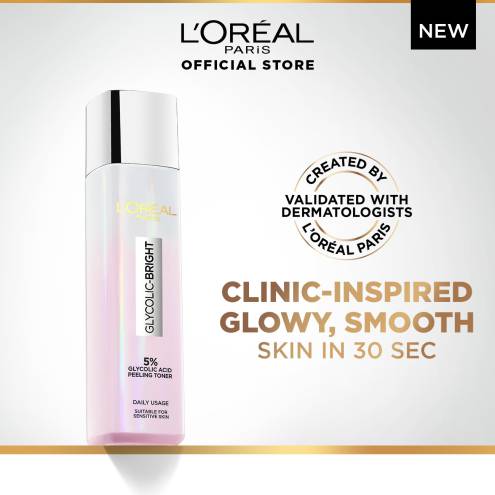 Toner LOreal Tái Tạo Da, Dưỡng Sáng Và Căng Mịn 128ml Glycolic Bright Peeling Toner