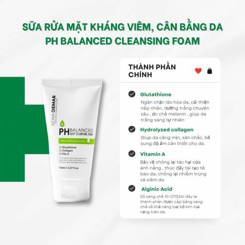 SỮA RỬA MẶT BỌT MỊN PH CÂN BẰNG SENA DEMAR