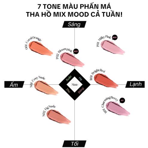 Phấn má hồng Tfit Fluffy Velvet Cushion Blush 4g