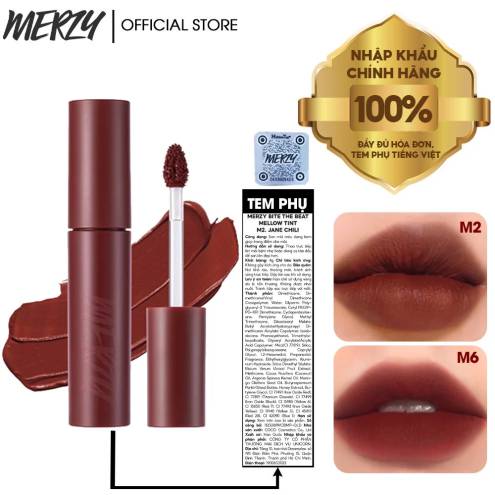 [Màu 1-8] Son Kem Lì, Siêu Mịn Môi Merzy Bite The Beat Mellow Tint 4g
