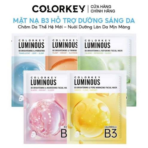 Mặt Nạ Colorkey B3 Hỗ Trợ Dưỡng Sáng Da Luminous B3 Brightening Facial Mask 30ml