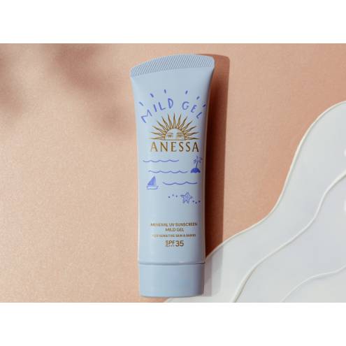 Kem chống nắng dạng gel dịu nhẹ cho da nhạy cảm và trẻ em Anessa Mineral UV sunscreen mild gel For Sensitive Skin & Babies SPF 35+ PA++++ 90g