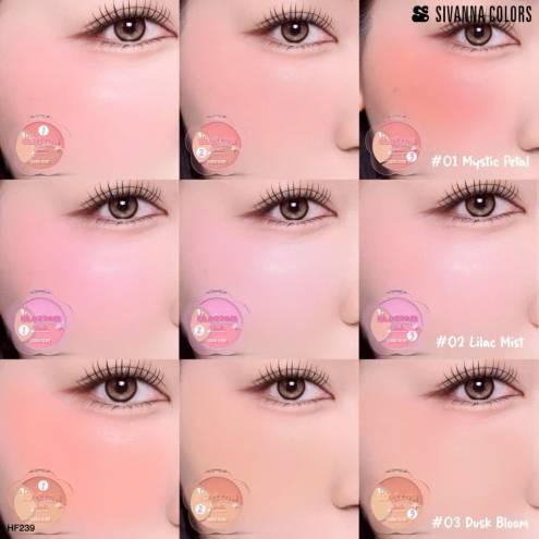 Má hồng SIVANNA Blossom Blush 3 ô - HF239
