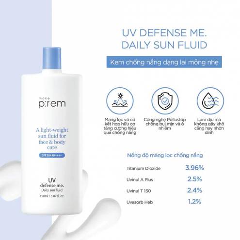 Kem chống nắng Make P:rem UV defense me SPF50+ PA+++ 150ml