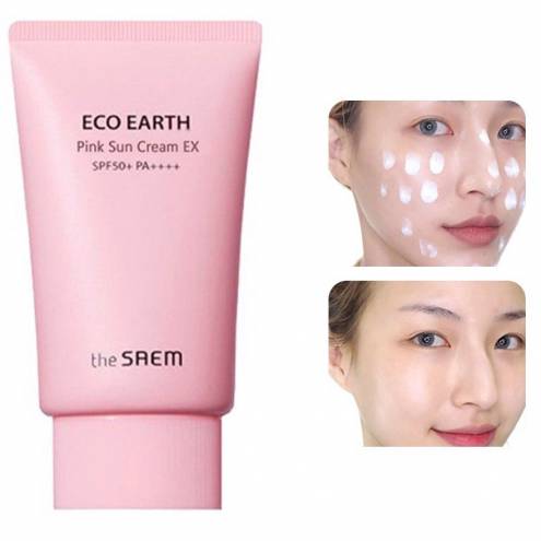 [New 2022] Kem Chống Nắng The Saem Eco Earth Power Pink Sun Cream SPF50+ PA++++ 50g