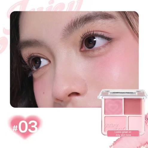 Bảng Phấn Má Hồng Judydoll Bắt Sáng 4 Ô Tông Lì Đa Năng Blush&Highlight Palette 9g