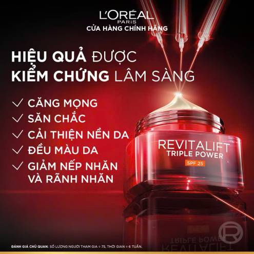 Kem Dưỡng Ban Ngày Giúp Sáng Da Căng Bóng & Ngăn Ngừa Lão Hoá L'Oreal Paris Revitalift Triple Power Age-Correcting Cream Day