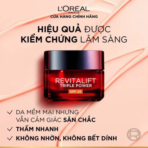 Kem Dưỡng Ban Ngày Giúp Sáng Da Căng Bóng & Ngăn Ngừa Lão Hoá L'Oreal Paris Revitalift Triple Power Age-Correcting Cream Day